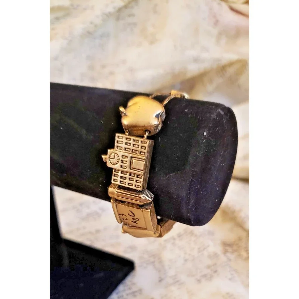 Whimsy, Classy Back to School Metal Charm Bracelet Apples, Schools, Pencils 7